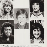 MTV press release with VJ headshots. From top right, clockwise, Nina Blackwood, Alan Hunter, Mark Goodman, Martha Quinn and JJ Jackson. Photo courtesy of Alan Hunter, VJ.
